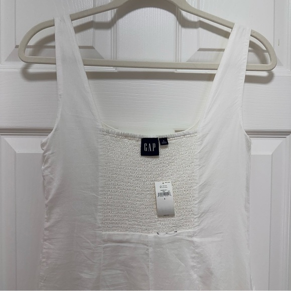 NWT GAP Linen-Blend Square-Neck White Maxi Dress Size Small - Picture 9 of 13